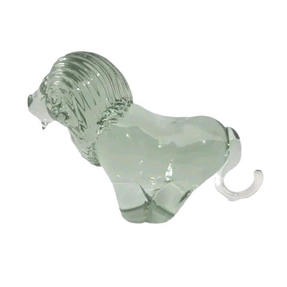 Vintage Glass Lion Ngwenya M Bare Ricycled Art Paperweight Swaziland